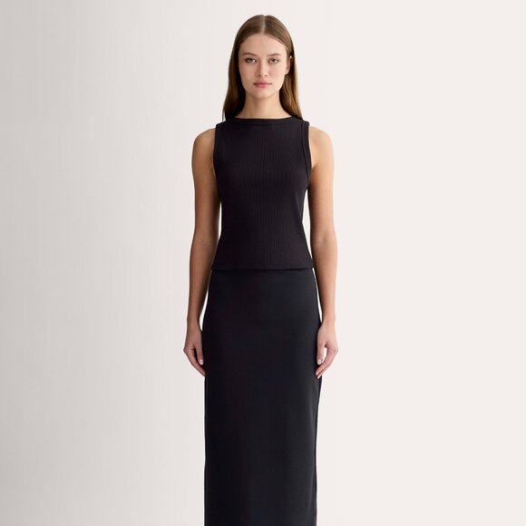 NWT Everlane's classic Dream Maxi Skirt in black, size small - Picture 2 of 3